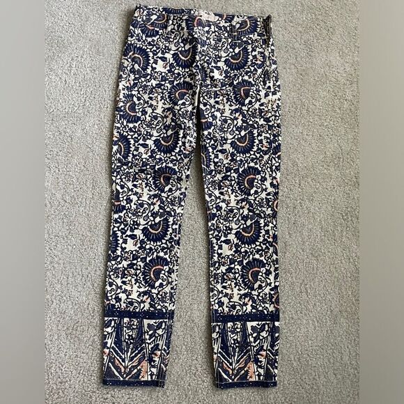 Tory Burch Izzy Printed Cropped Skinny Jeans - Picture 1 of 3
